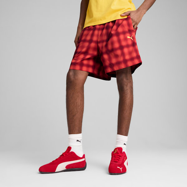 Road To Unity Men's Relaxed Fit 6" Woven Shorts, Red Fire-AOP, extralarge-IND
